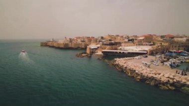 Acre İsrail hava dron görüntüleri 4k