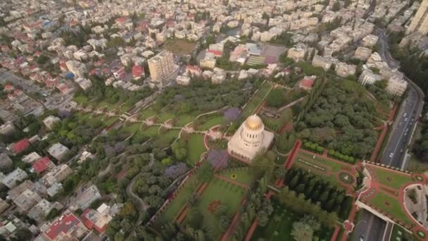 Haifa Bahai Garden Drohnenaufnahmen — Stockvideo
