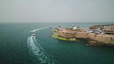 Acre İsrail hava dron görüntüleri 4k