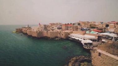 Acre İsrail hava dron görüntüleri 4k