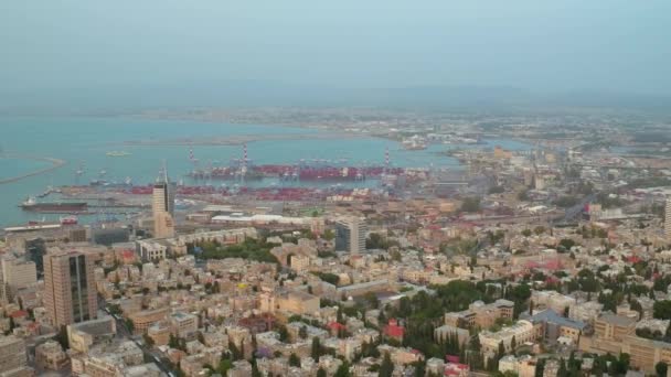 Haifa Prohlídka Areálu Drone Záběry — Stock video