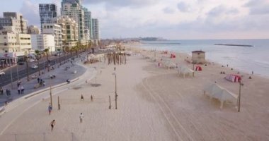 Tel Aviv beach 4k hava dron görüntüleri