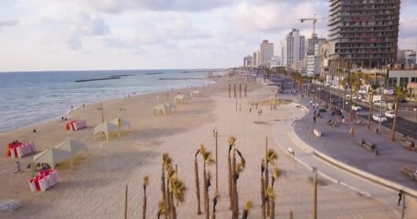 Plage Tel Aviv Images Aériennes Drone — Video