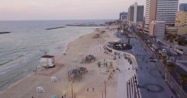 Tel Aviv beach 4k hava dron görüntüleri