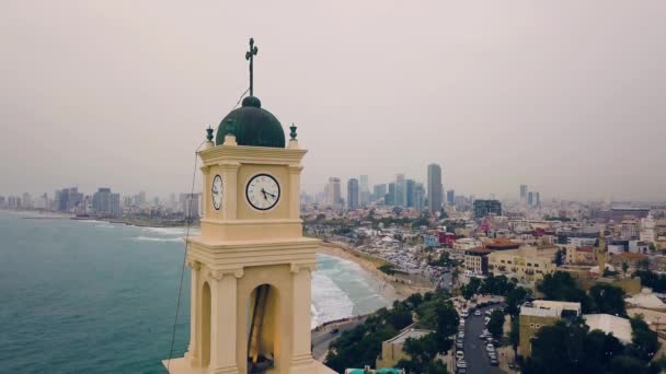 Jaffa Izrael Zachód Antenowe Drone Nagrania — Wideo stockowe