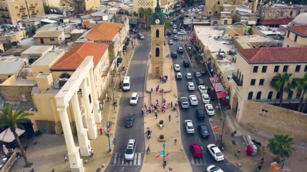 Jaffa Israel Sunset Drohnenaufnahmen Aus Der Luft — Stockvideo