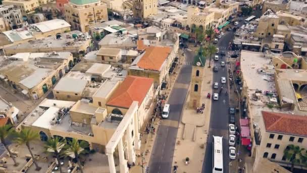 Jaffa Israel Sunset Imágenes Aéreas Aviones Tripulados — Vídeo de stock