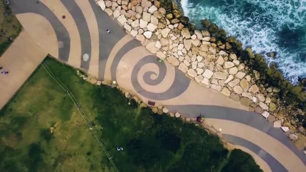 Golven Tel Aviv Promenade Luchtbeelden — Stockvideo