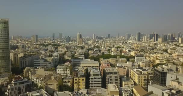 Tel Aviv Aerial Skyline Drone Footage — Stock Video