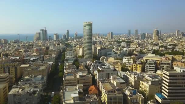 Tel Aviv Skyline Aerea Drone Filmato — Video Stock