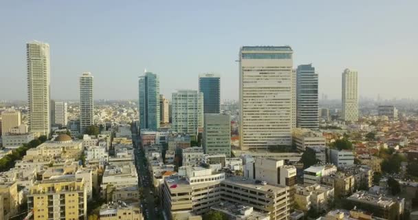 Tel Aviv Horizonte Aéreo Drone Metraje — Vídeos de Stock