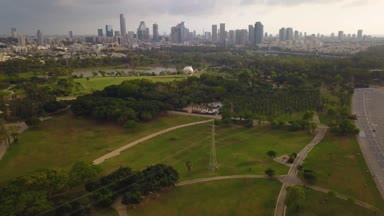 Tel Aviv şehir mimarisinin hava manzarası, İsrail, seyahat kavramı