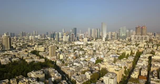 Tel Aviv Antenn Skyline Drone Footage — Stockvideo