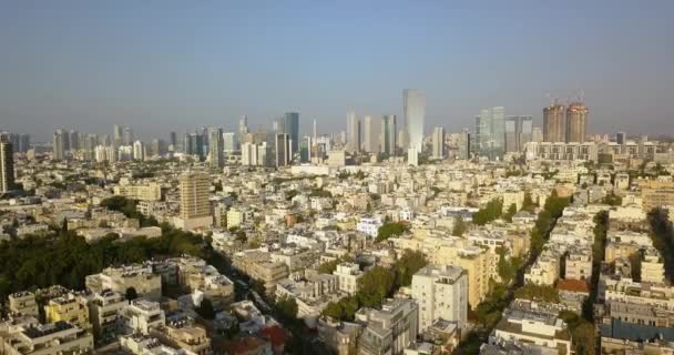 Tel Aviv Antenn Skyline Drone Footage — Stockvideo