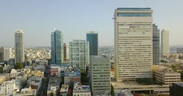 Tel Aviv Luchtfoto Skyline Drone Beelden — Stockvideo