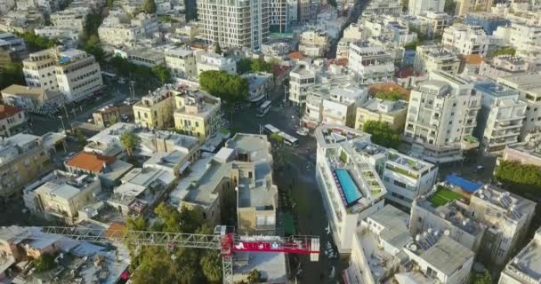 Tel Aviv Luchtfoto Skyline Drone Beelden — Stockvideo