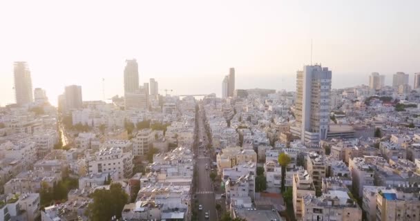 Tel Aviv Horizonte Aéreo Drone Metraje — Vídeo de stock