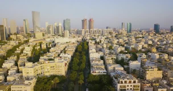 Tel Aviv Horizonte Aéreo Drone Metraje — Vídeo de stock