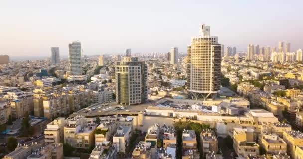 Tel Aviv Aerial Skyline Drone Footage — Stock Video