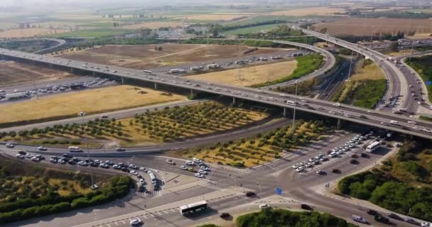 Enorme Intercambio Caminos Kesem Israel Imágenes Aviones Tripulados — Vídeo de stock