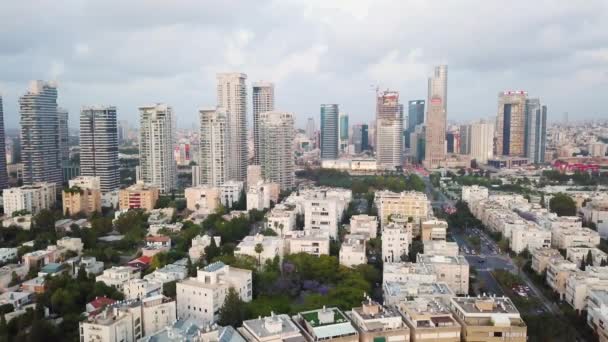特拉维夫城市建筑的空中视图 以色列 旅行概念 — 图库视频影像