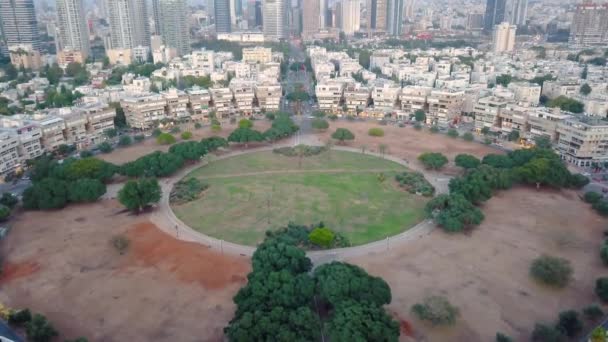 テルアビブ市の建築物 イスラエル 旅行の概念の空中ビュー — ストック動画