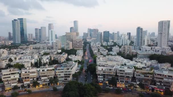 Tel Aviv Şehir Mimarisinin Hava Manzarası Srail Seyahat Kavramı — Stok video