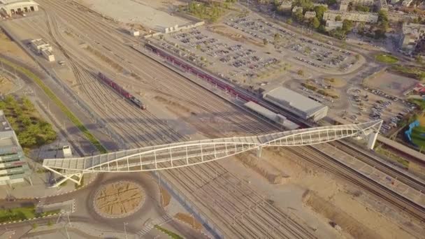 Beer Sheva Tren Stasyonu Köprü Merkez Yerel Hava Görünümünü — Stok video