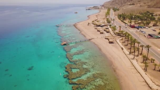 Eilat Beach Luftaufnahmen — Stockvideo
