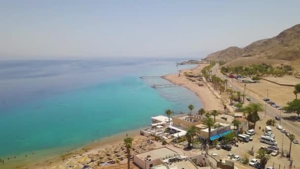 Παραλία Εναέρια Πλάνα Του Eilat — Αρχείο Βίντεο
