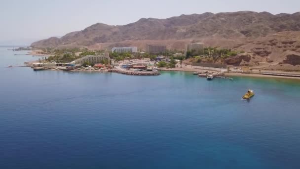 Eilat Beach Légi Felvétel — Stock videók
