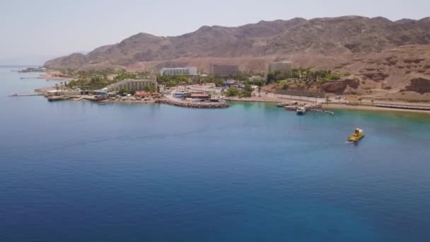 Eilat Strand Luchtfoto Beelden — Stockvideo