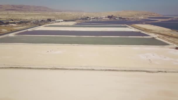 Dead Sea Pools Aerial Drone Footage — Stock Video
