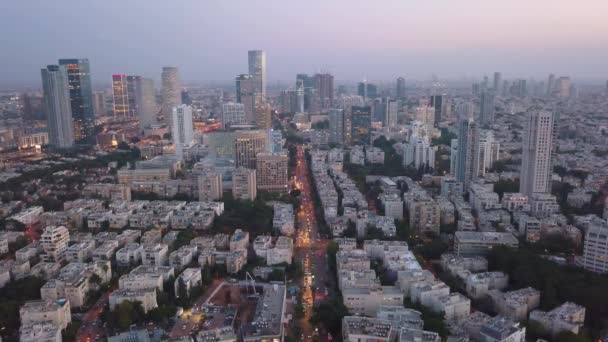 Norte Tel Aviv Horizonte Aéreo Drone Metraje — Vídeo de stock