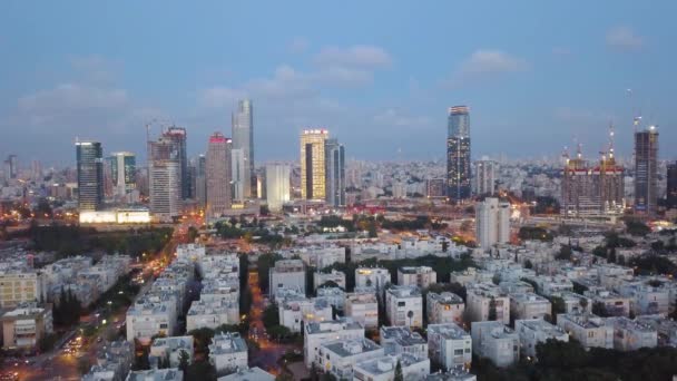 Nord Tel Aviv Skyline Aerea Drone Filmato — Video Stock