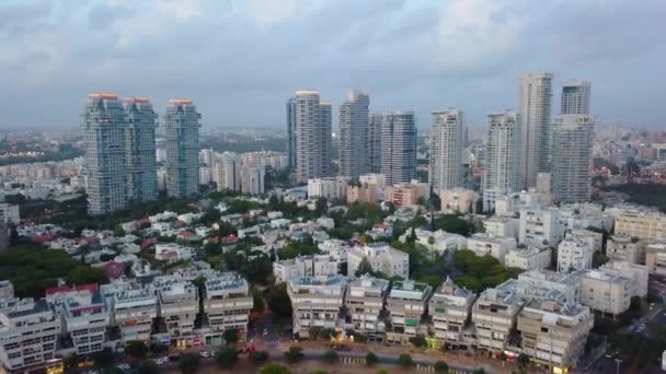 Norra Tel Aviv Antenn Skyline Drone Footage — Stockvideo