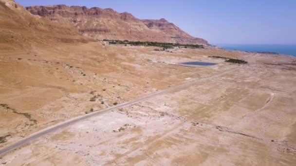 Мертвое Море Пустыня Вид Воздуха — стоковое видео