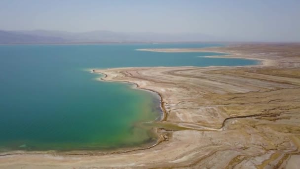 Αεροφωτογραφία Της Νεκράς Θάλασσας Έρημος — Αρχείο Βίντεο