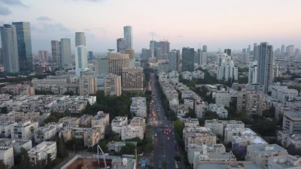 Norte Tel Aviv Aérea Skyline Drone Footage — Vídeo de Stock