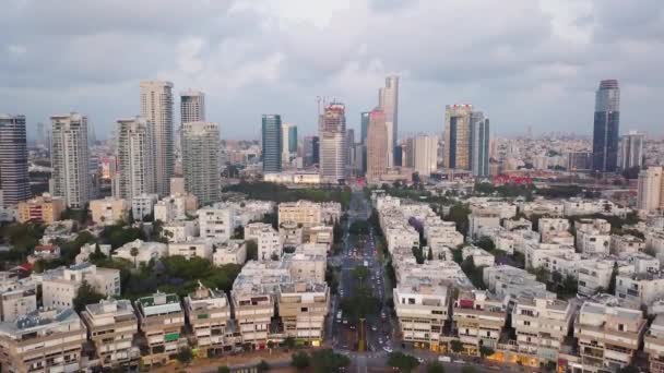 Norte Tel Aviv Aérea Skyline Drone Footage — Vídeo de Stock