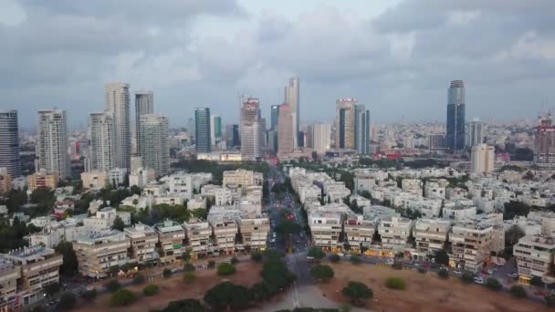 Norte Tel Aviv Horizonte Aéreo Drone Metraje — Vídeo de stock