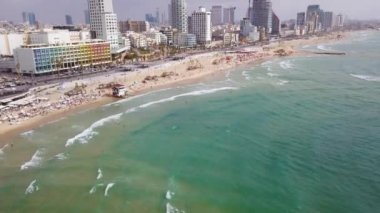 Tel Aviv beach 4k hava dron görüntüleri