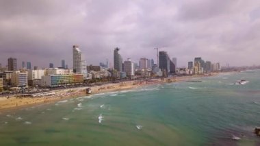 Tel Aviv beach 4k hava dron görüntüleri