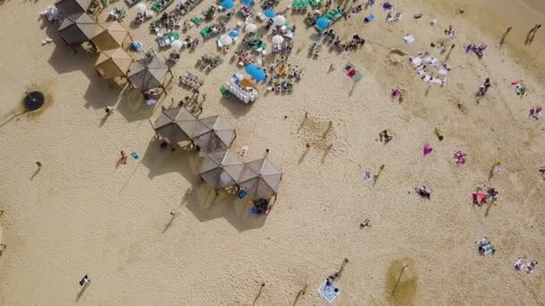 Tel Aviv Beach Letecké Dron Záběry — Stock video