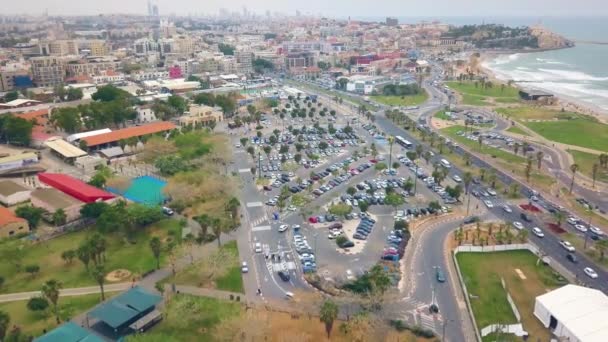 Tel Aviv Promenade Aerial Drone Footage — Stock Video