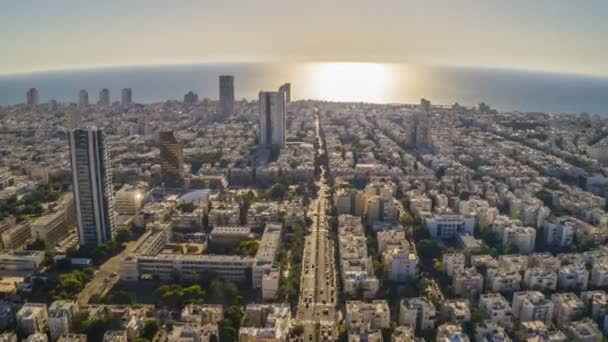 Israël Haifa Februari 2017 Zonsondergang Boven Haifa Beelden — Stockvideo