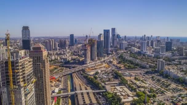 Israël Haifa Februari 2017 Zonsondergang Boven Haifa Beelden — Stockvideo