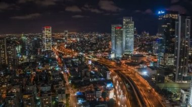 Hiper-lapse video 4 k Tel Aviv Hava manzarası ve Azrieli Merkezi
