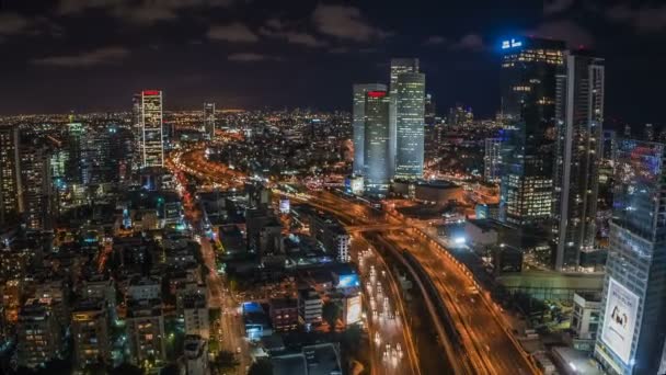 Центр Тель Авів Повітряних Skyline Azrieli Гіпер Уповільнена Зйомка Відео — стокове відео