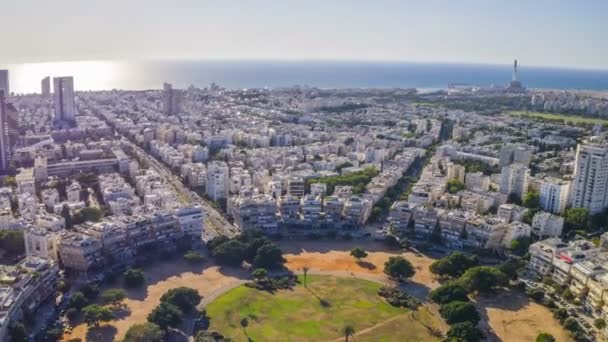 Tel Aviv Központjától Szállítás Légi Hyperlapse Felvétel — Stock videók